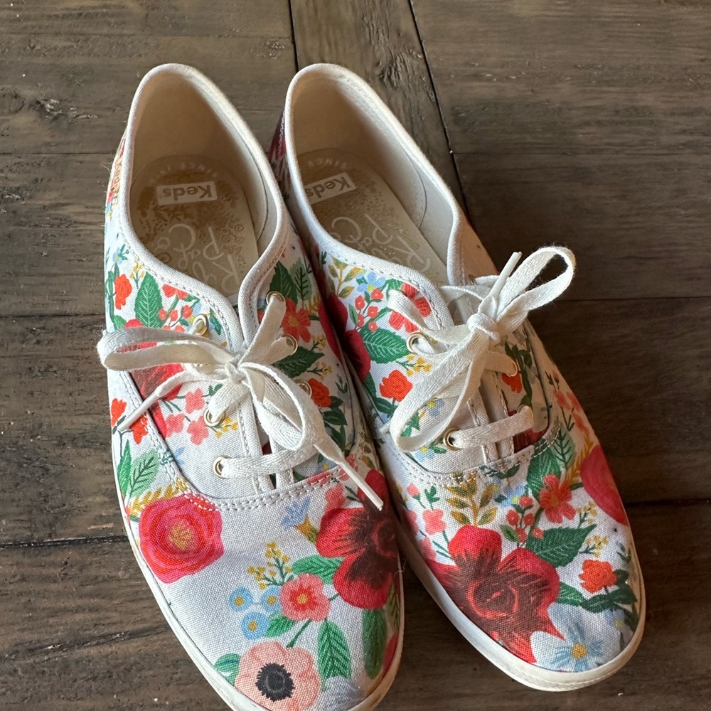 Keds White x Rifle Paper Co Floral Sneakers